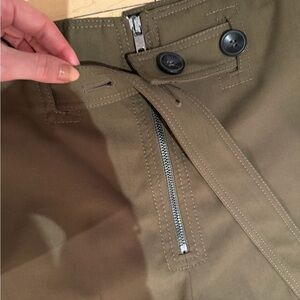 Zara Dark Olive wide leg pants w. Built in belt!